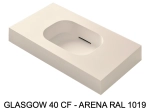 Plan vasque système d’évacuation discret L 50 à 201 x P 40 à 51 cm, finition lisse mate, 10 couleurs, Anti bactérien, résine Akrytan® teinté dans la masse, Livraison Offerte.